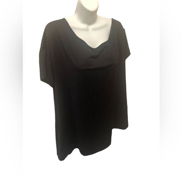 Torrid Performance Jersey Off-Shoulder Short Sleeve Active Tee 4X Black Stretch - Picture 1 of 4